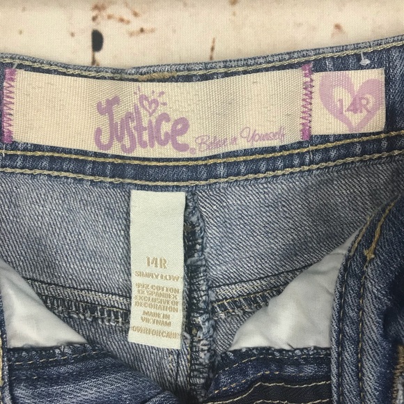 Justice Brand Girls Simply Low Jeans Size 14R - Picture 3 of 8